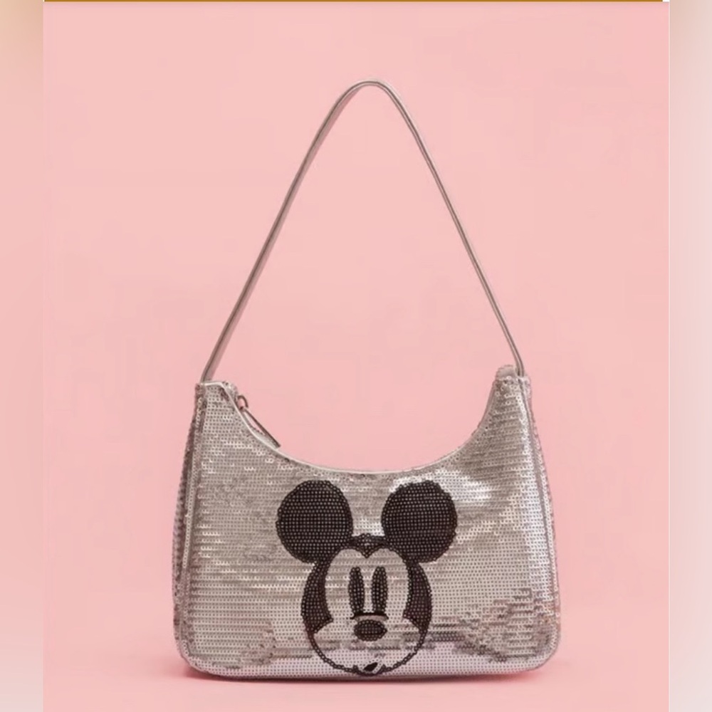 Disney x Forever 21 Silver Sequin Mickey Mouse Shoulder Bag